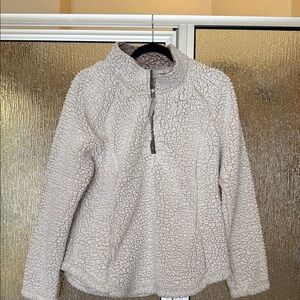 Women's Cream Sherpa 3/4 Zip Jacket